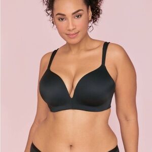 36DDD Cacique The Modern Collection Uplift PlungeBlack  Deep V Bra